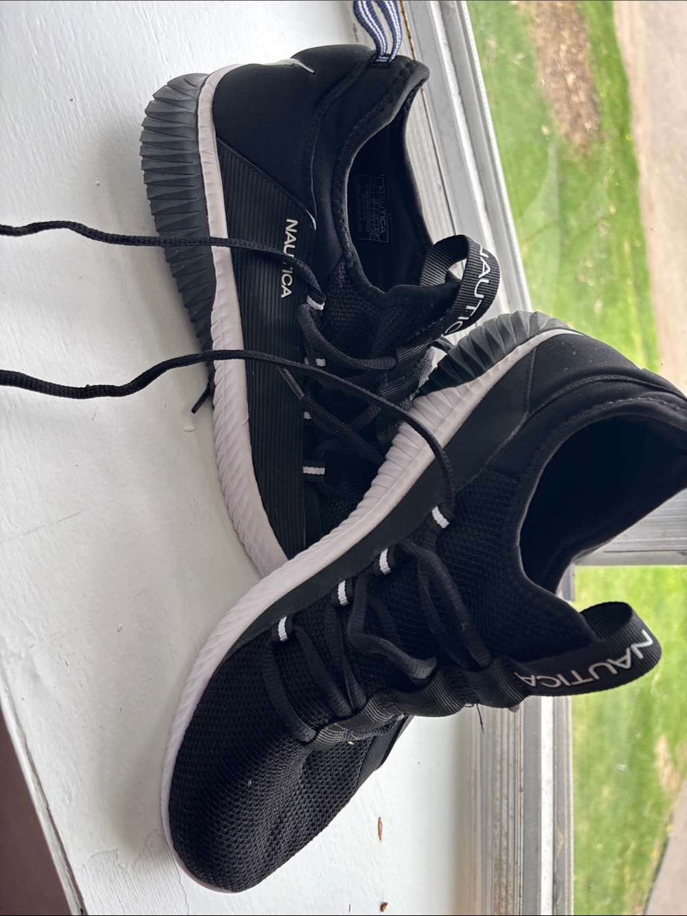 Nautica Black Sneakers with White Soles